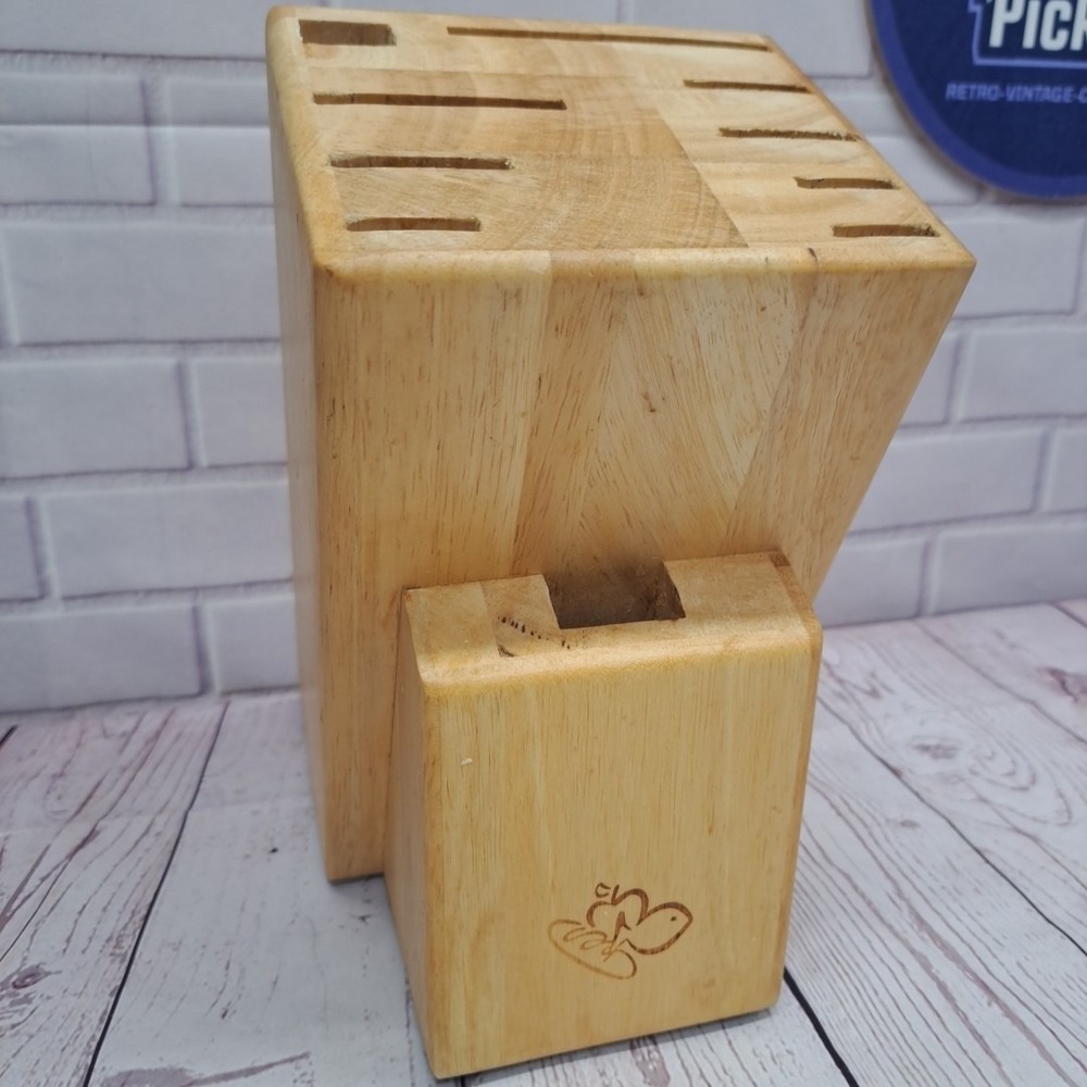 Harris Teeter Kitchenโ Knife Block Wood Butcher Block Style 10 Slots 11"
